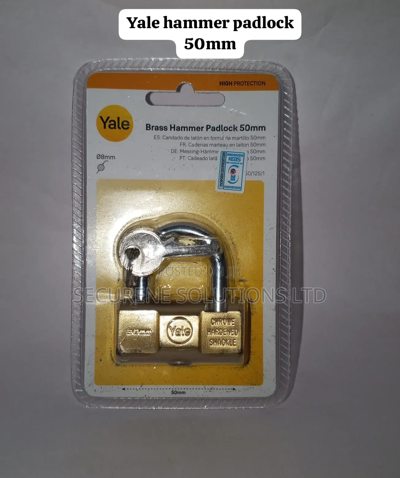 Yale Brass Hammer Padlock 50mm