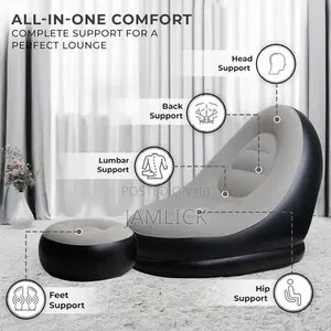 2in1 Inflatable Sofa With Foot Rest Stool Manual Pump - Pm