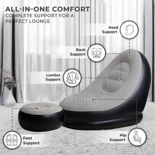 2in1 Inflatable Sofa With Foot Rest Stool Manual Pump - Pm