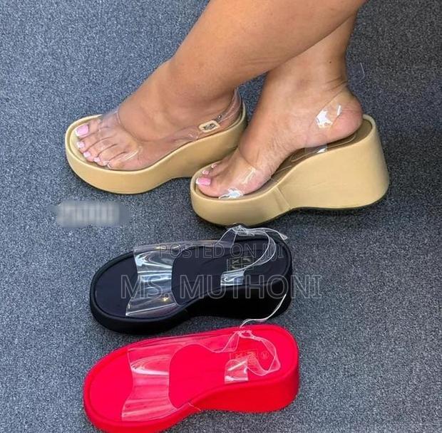 Women's Transparent Strap Platform Wedge Sandals Size 36-41 - thumbnail 2