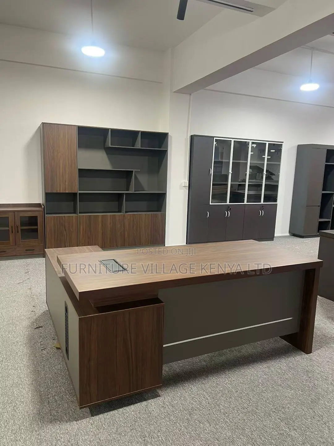 Executive Presidential Wooden L-Shaped Desk