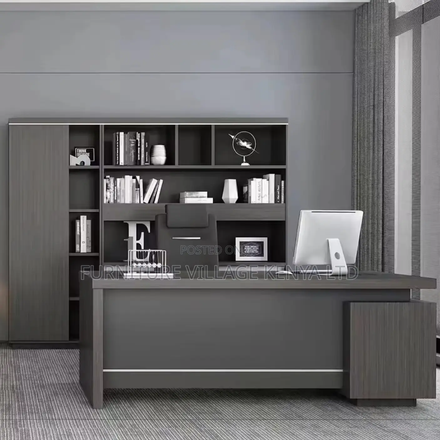 Executive Presidential Wooden L-Shaped Desk