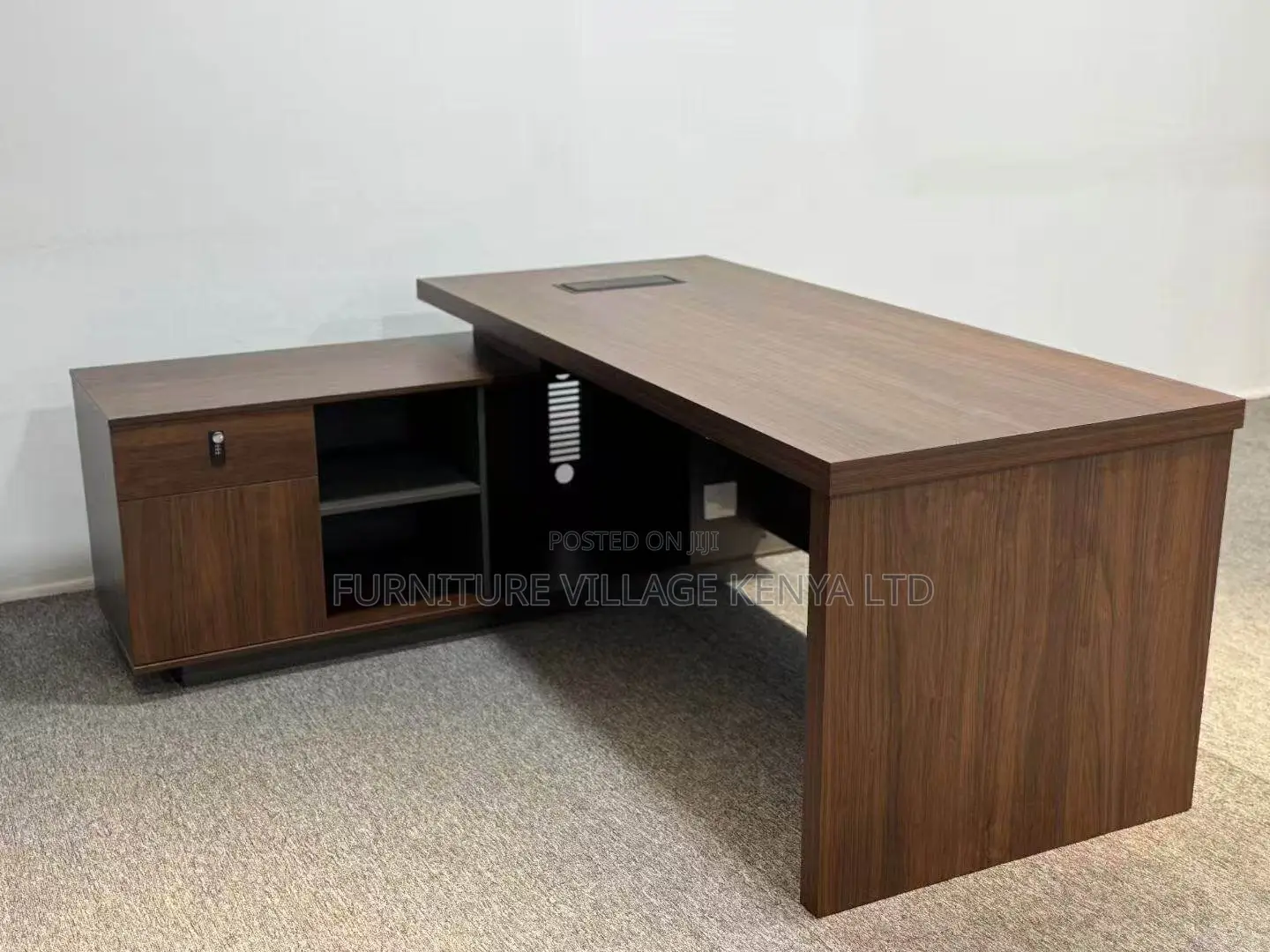 Executive Presidential Wooden L-Shaped Desk