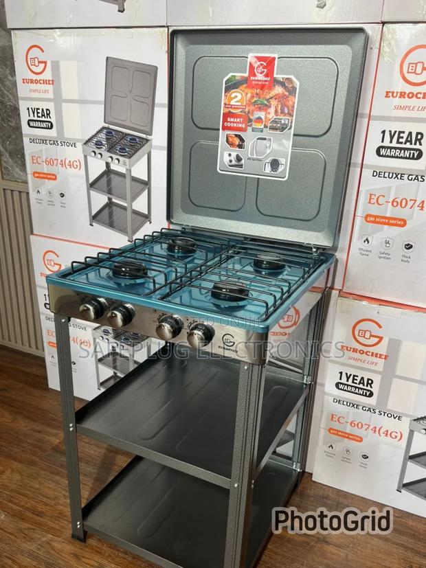 4 Burner Eurochef Gas Cooker With Storage Shelves