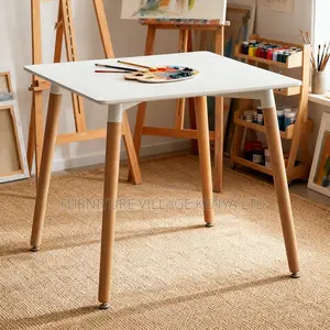 Space-Saving Square Marble Dining Table