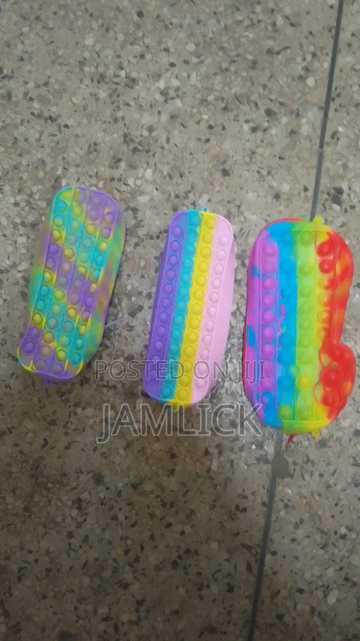Pop It Pencil Case Silicone Fidget School Bag Organizer - Km