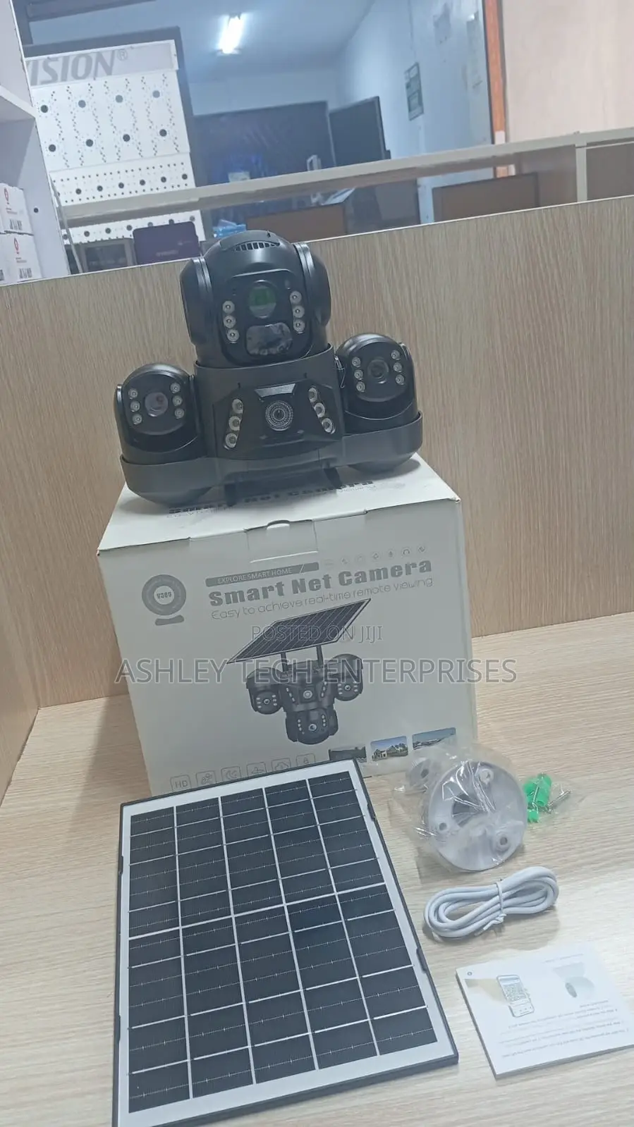 VTS-29 Wireless Solar PTZ Surveillance Triple Lens Camera