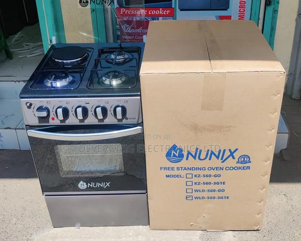 *Nunix Standing Cooker 3 Gas + 1 Electric Gas Oven (Wld-560) 50×55
