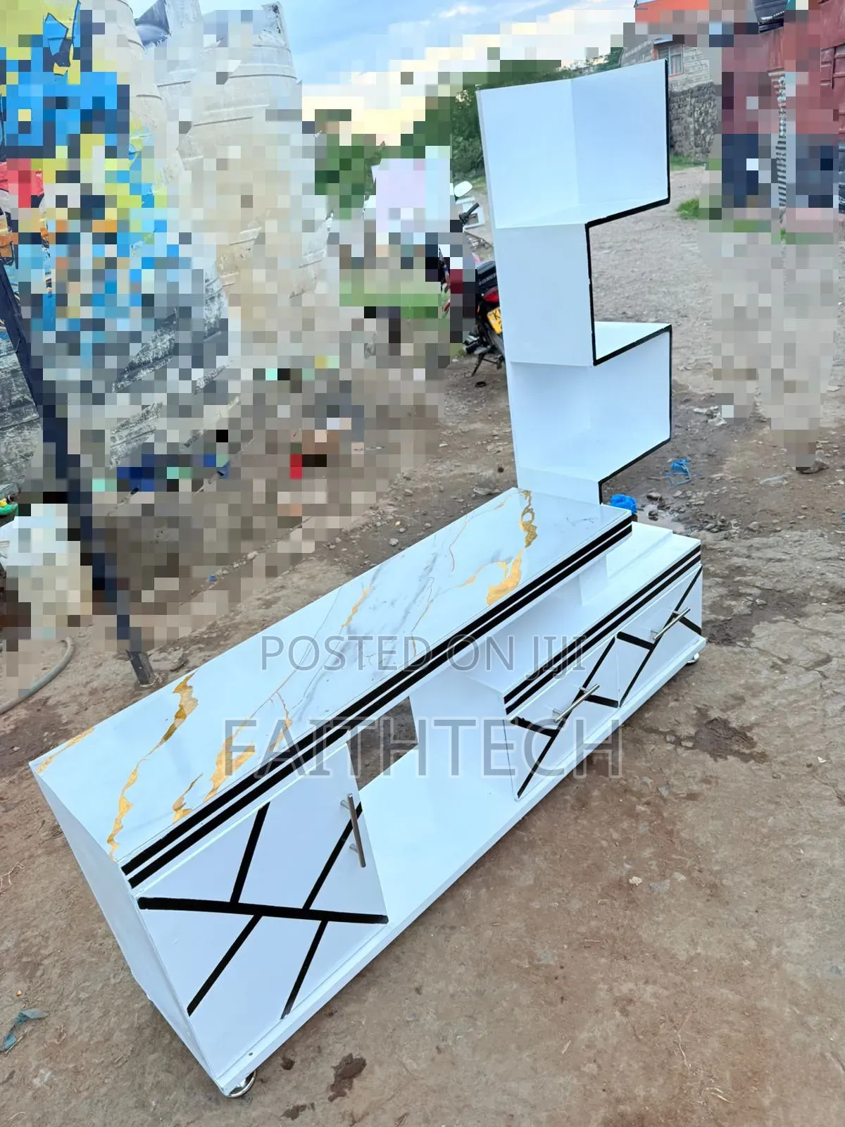 Tv Stand With Led Lights and Inbuilt Decor Stand