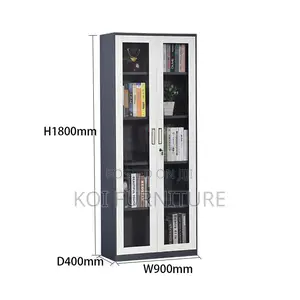 Office Cabinet: Modern Metallic Office Filing Cabinet With Glass Doors