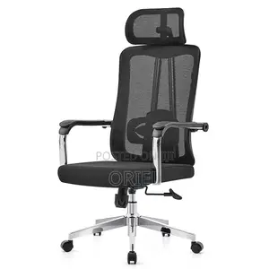 High-Back Office Chair : Black Mesh Backrest Office Chair