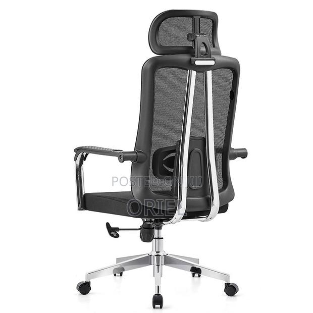 High-Back Office Chair : Black Mesh Backrest Office Chair - thumbnail 6