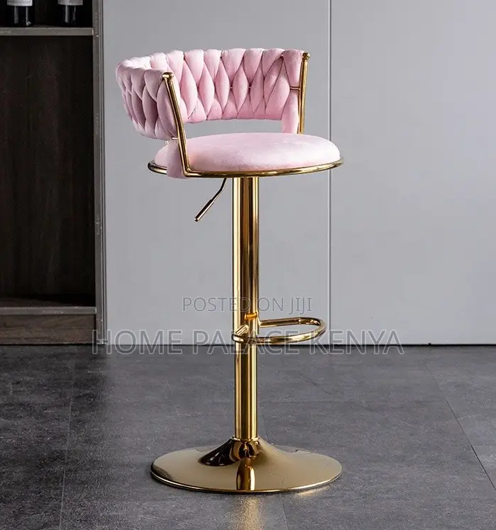 Adjustable Stool: Luxury Velvet Bar Stool