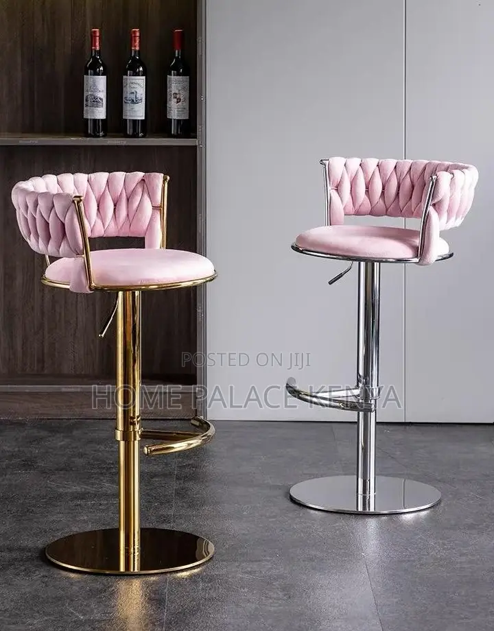 Adjustable Stool: Luxury Velvet Bar Stool