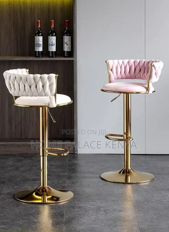 Adjustable Stool: Luxury Velvet Bar Stool