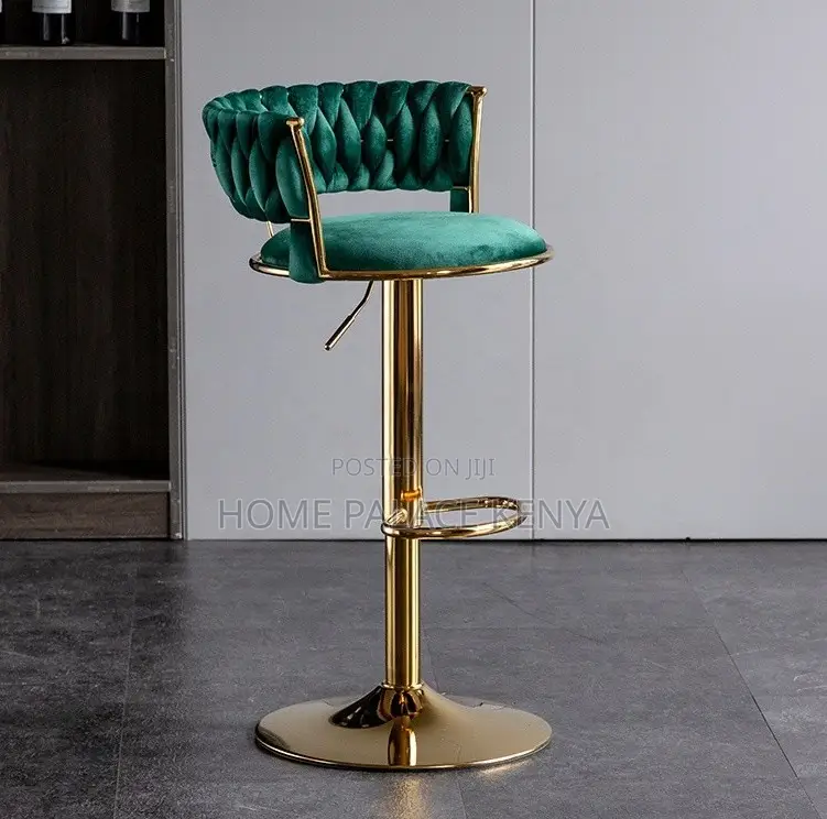 Adjustable Stool: Luxury Velvet Bar Stool