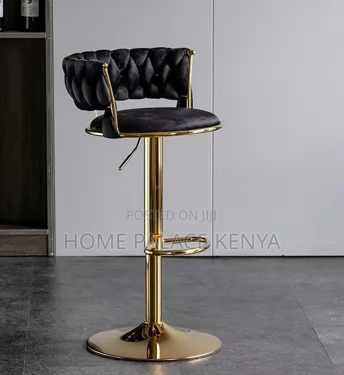 Adjustable Stool: Luxury Velvet Bar Stool