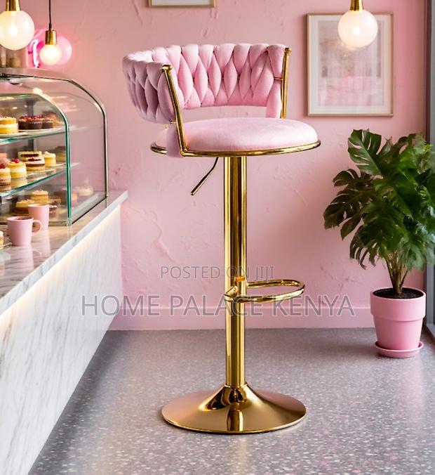Adjustable Stool: Luxury Velvet Bar Stool - thumbnail 15