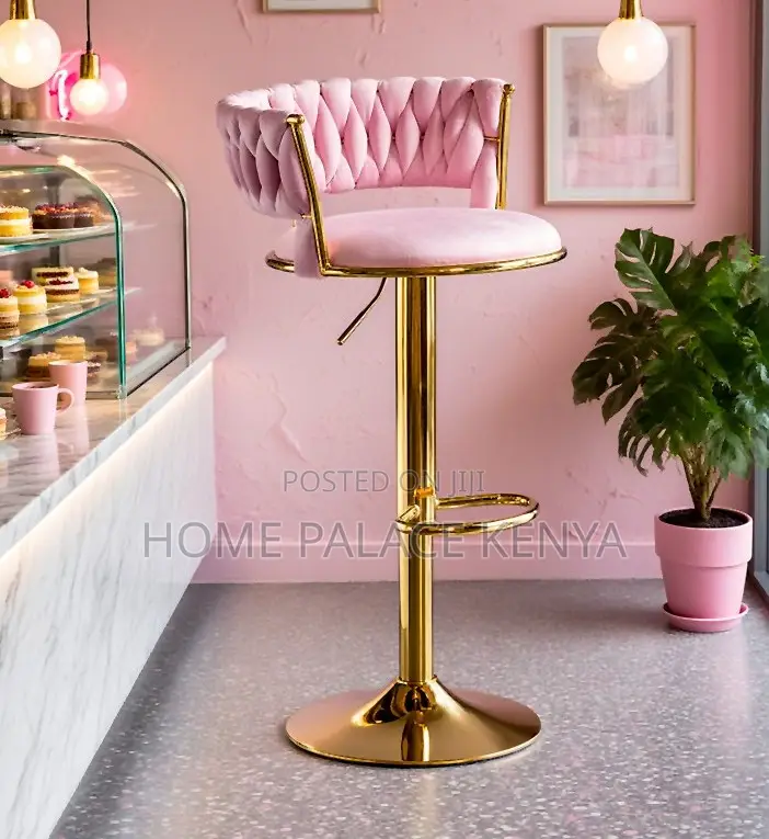 Adjustable Stool: Luxury Velvet Bar Stool