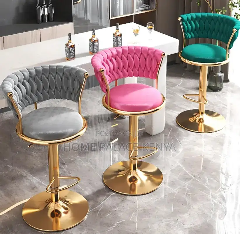 Adjustable Stool: Luxury Velvet Bar Stool
