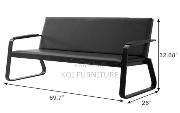 Office Sofa : B78 Black 5-Seater Office Waiting Sofa Set - thumbnail 3