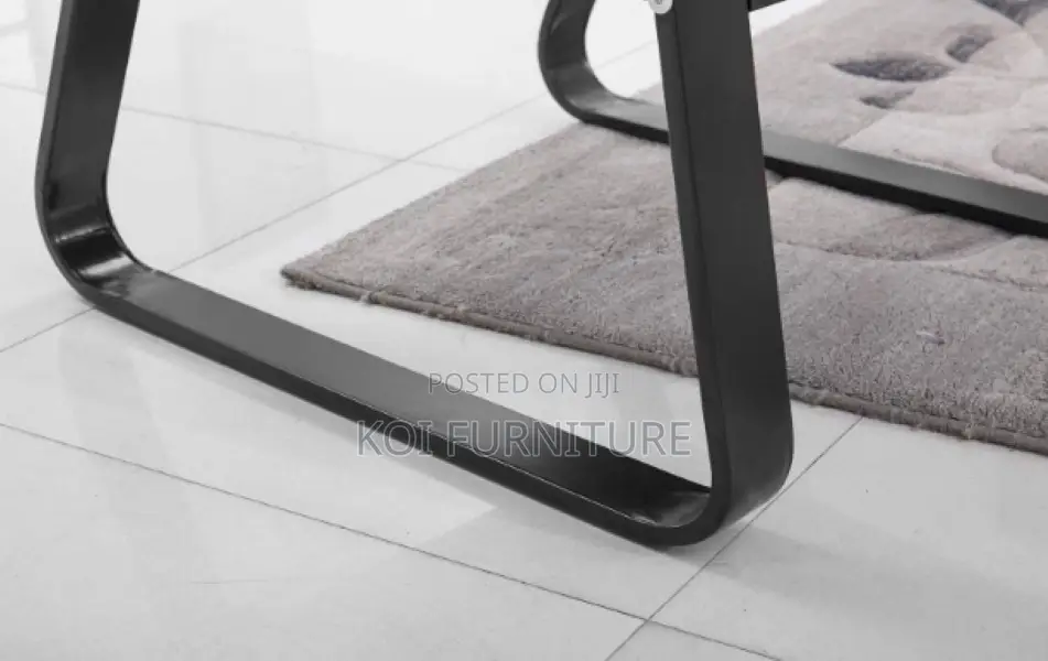Office Sofa : B78 Black 5-Seater Office Waiting Sofa Set