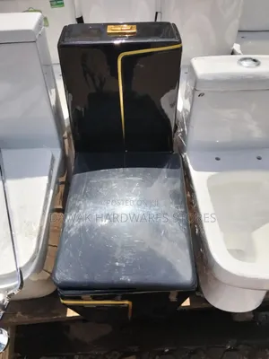Black Designed Top Flush Ceramic Toilet