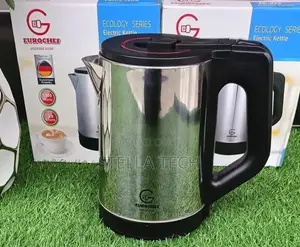 2 Litres Eurochef 3 Pin Plug 1 Metre Cable Stainless Steel Kettle