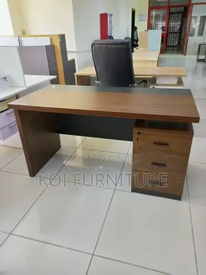 Office Desk : 1.2m Modern Office Desk With a Wood Grain Laminate Top