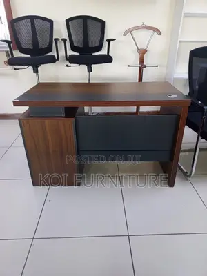 Office Desk : 1.2m Modern Office Desk With a Wood Grain Laminate Top