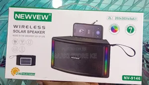 Newvew Solar Portable Speaker With Bluetooth and Fm Radio Connectivity