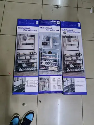 Multifunctional 5 Tier Shoe Rack Organizer + Simple Floor Coat Hat