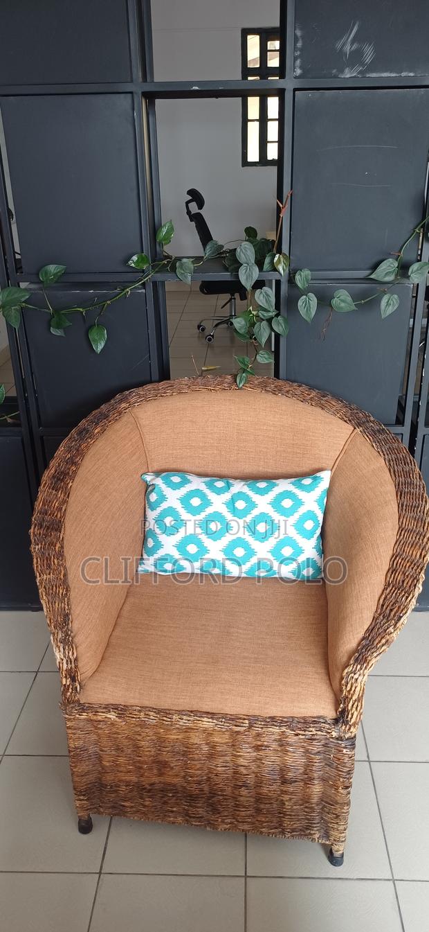 Rattan Barrel Chair and Table - thumbnail 3