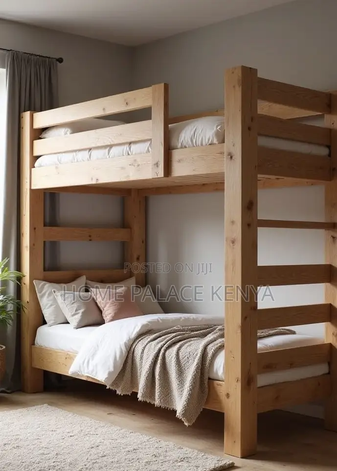 Double Decker: Durable Solid Wood Double Bunk Bed