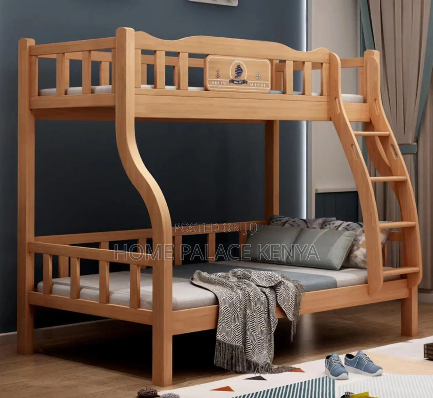 Double Decker: Durable Solid Wood Double Bunk Bed