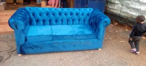 Blue Permanent Sofa Seat