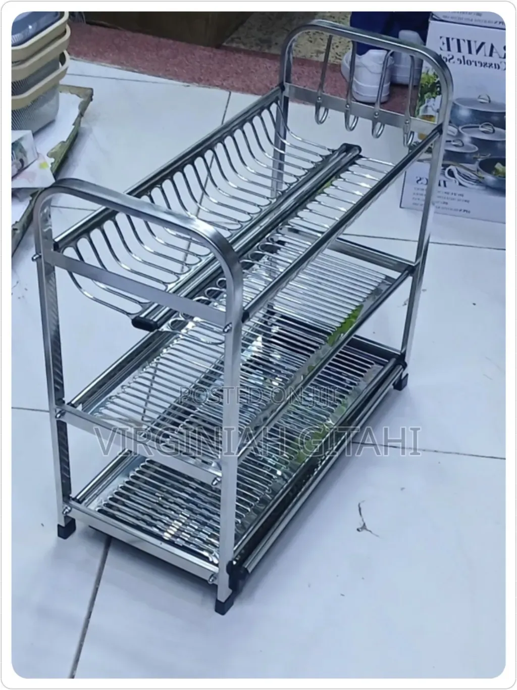 Aluminum Heavy Duty Kitchen 3 Tier Dish Rack