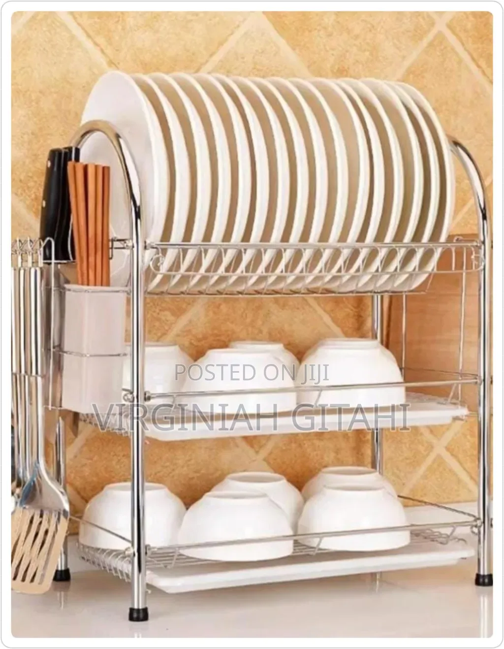 Aluminum Heavy Duty Kitchen 3 Tier Dish Rack