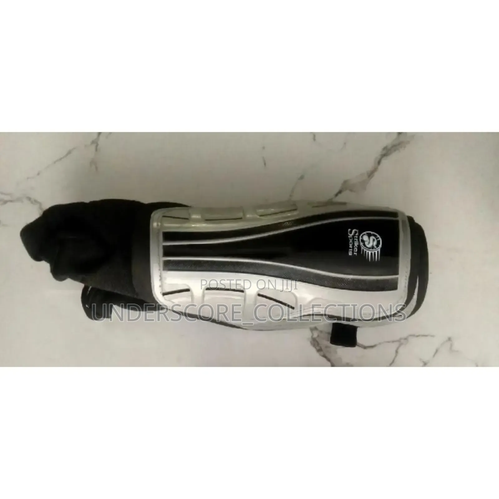 Black and Silver Shin Guards