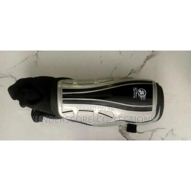 Black and Silver Shin Guards