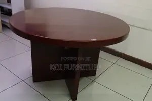 Office Table : Round Executive Conference Office Table Mahogany Finish