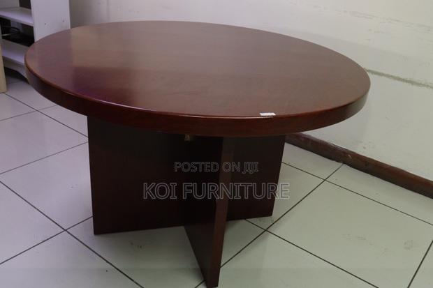 Office Table : Round Executive Conference Office Table Mahogany Finish - thumbnail 4