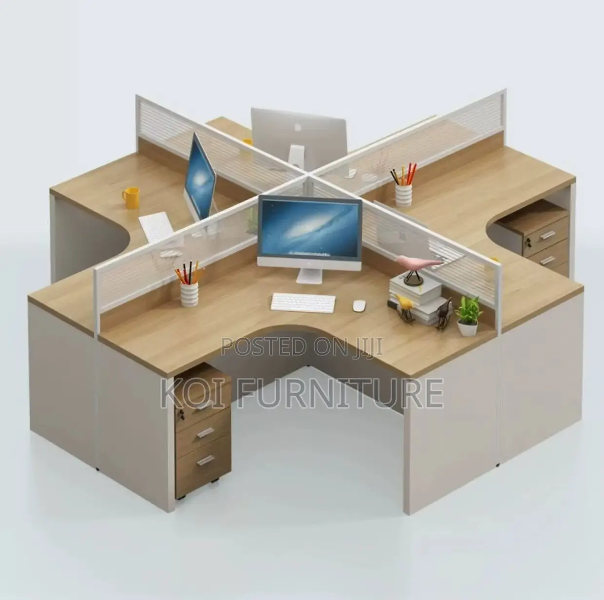 Office Workstation : K91k 4-way Curved Office Workstation