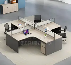 Office Workstation : K91k 4-way Curved Office Workstation