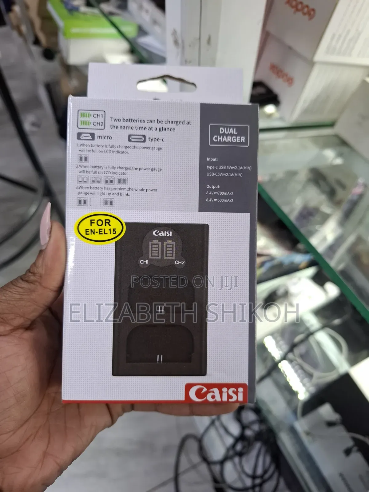 Caisi en-El15c Type-C 2 Batteries Charger for Nikon Cameras – Fast,