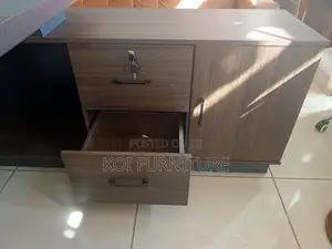 Office Desk : L12 1.8-M Executive Office Desk With a Dark Wood Finish