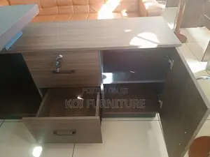 Office Desk : L12 1.8-M Executive Office Desk With a Dark Wood Finish