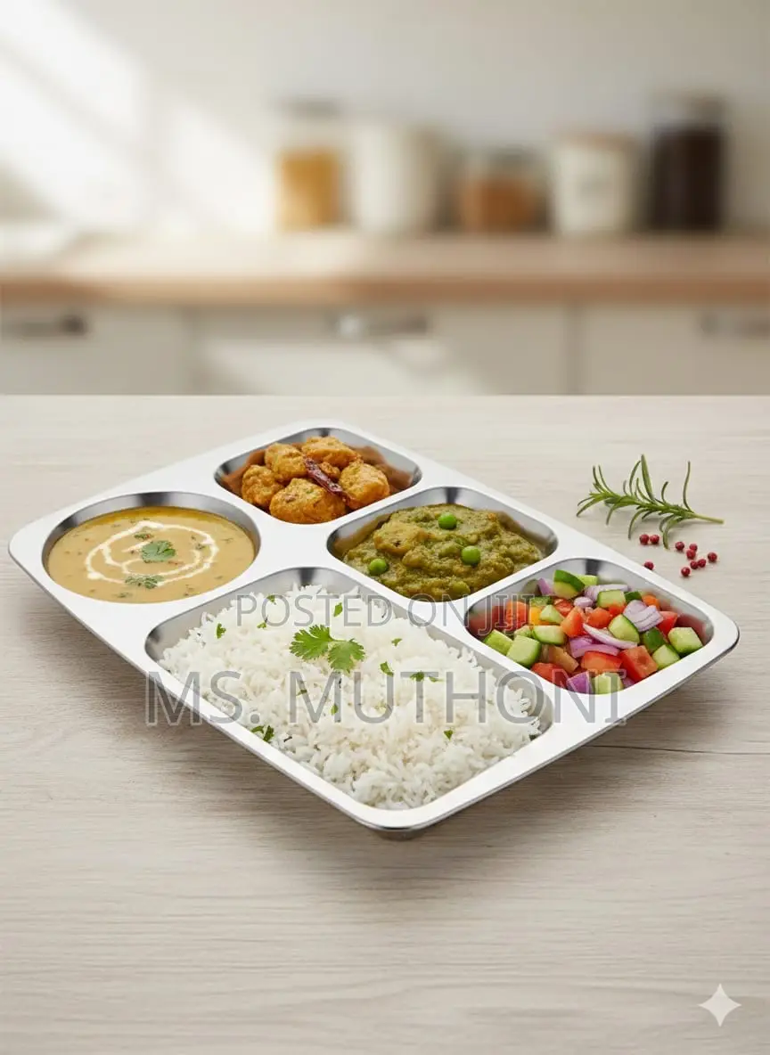 3 PCS 5 Partitions Stainless Steel Plate