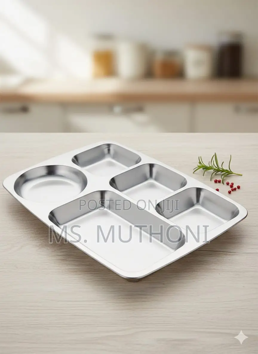 3 PCS 5 Partitions Stainless Steel Plate