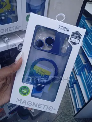 iPhone 17 Pro Max Transparent Blue J-Case Magnetic Stand Case